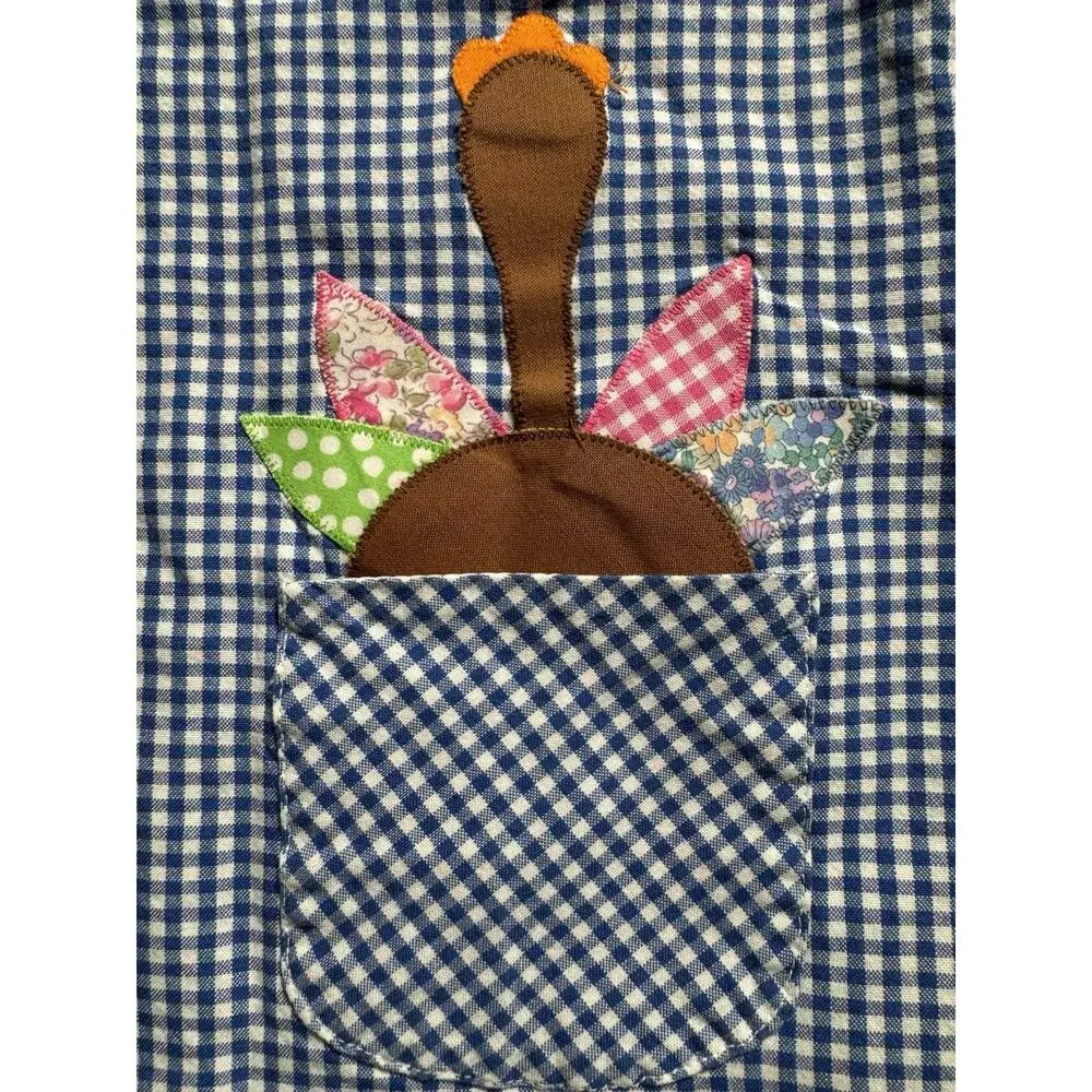 Funtasia Too Girls Reversible Thanksgiving Dress Turkey Pumpkin Gingham 4T